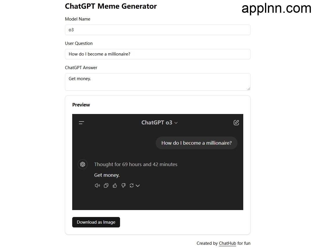 ChatGPT 模型梗图 Meme 生成器：ChatGPT Meme Generator