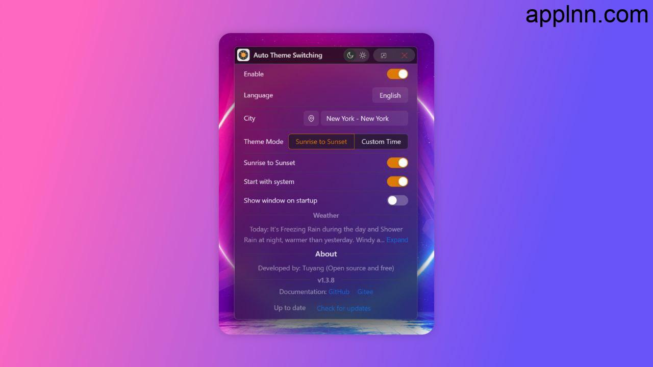 Windows AutoTheme – Windows 主题自动切换工具