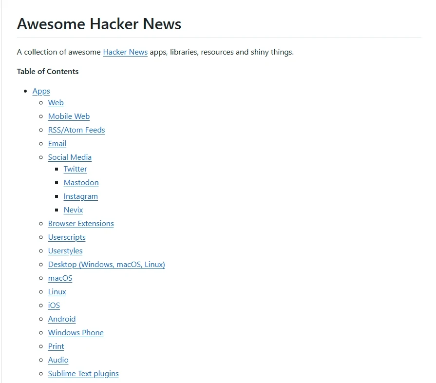 Awesome Hacker News：Hacker News 资源宝库