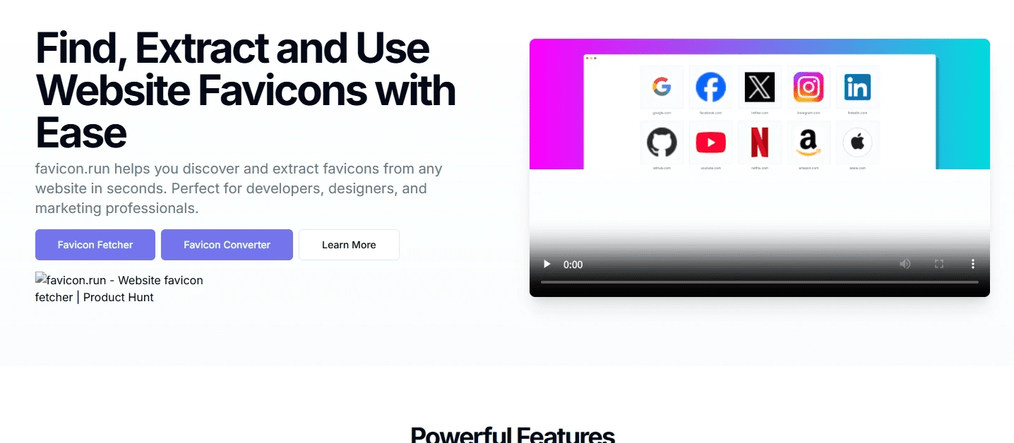 Favicon.run：一键获取网站图标的高效工具，快速获取多尺寸网站图标