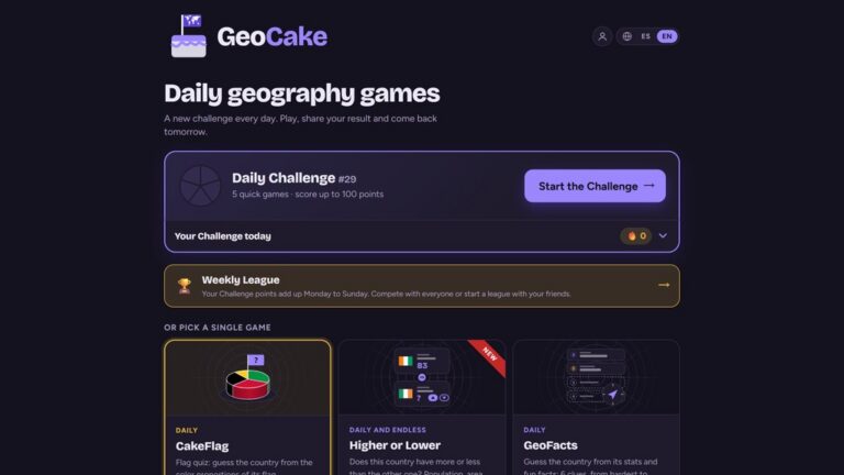 GeoCake:每天一轮的免费地理问答小游戏
